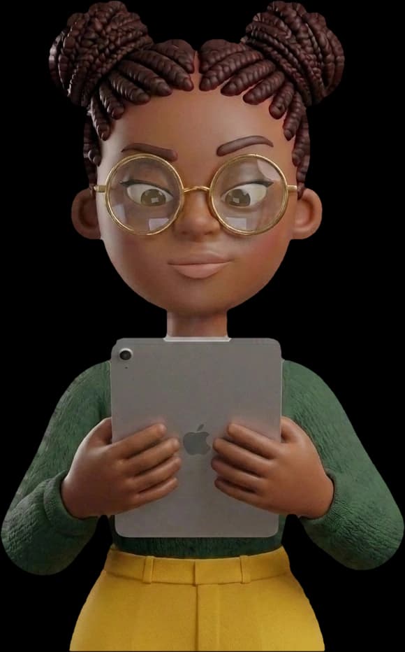 The ScholarArk mascot, a smiling student in glasses and a green jumper holding a tablet